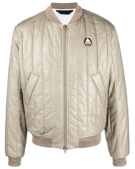 DIESEL Natural Quilted Bomber Jacket for men