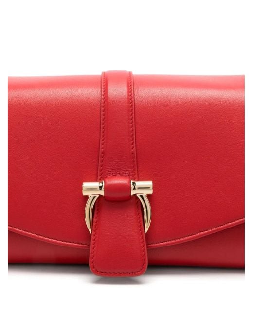 Ferragamo Red Small Front-Flap Shoulder Bag
