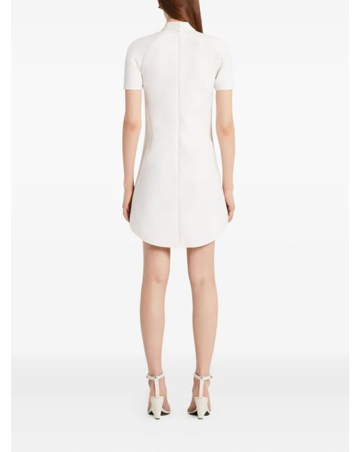 Courreges White High-Neck Pocket-Detail Dress