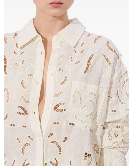 Alice + Olivia White Finely Shirt