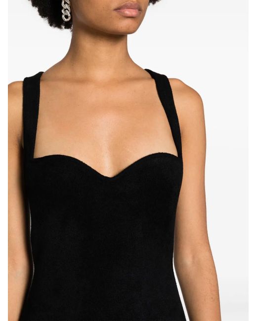 Philosophy Di Lorenzo Serafini Black Sweetheart-Neck Sleeveless Dress