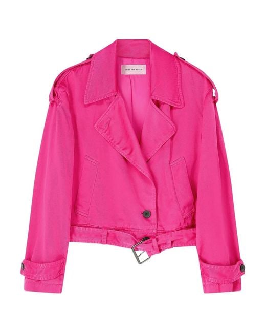 Dries Van Noten Pink Overdyed Biker Jacket