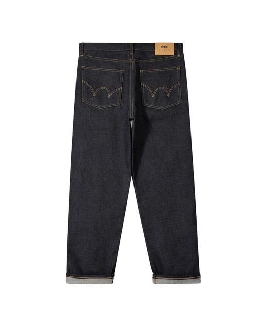 Edwin Blue Loose Button Jeans for men