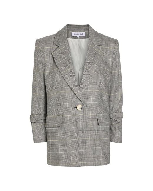 Blazer A Cuadros Veronica Beard de color Gray