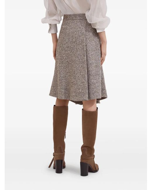 Brunello Cucinelli Brown Wool Skirt