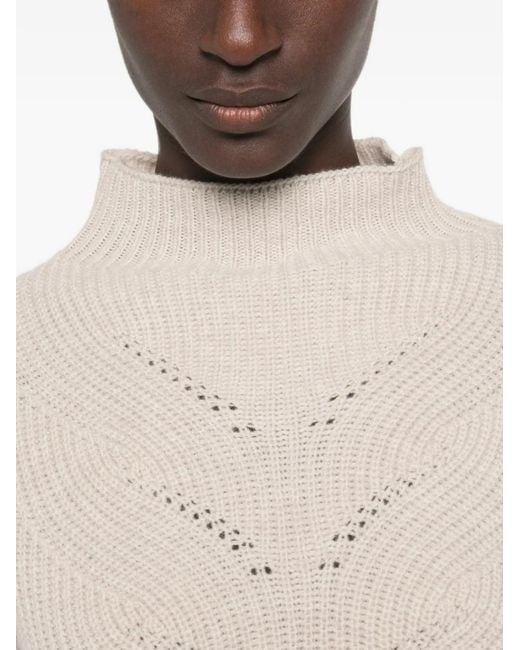 Herno Natural Pointelle-Knit Ribbed-Trim Sweater