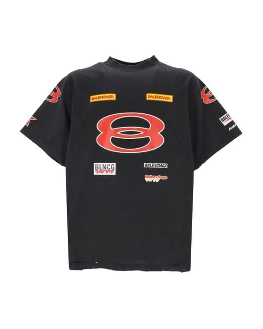 Balenciaga Sponsor Logos Oversized T-Shirt in Black für Herren