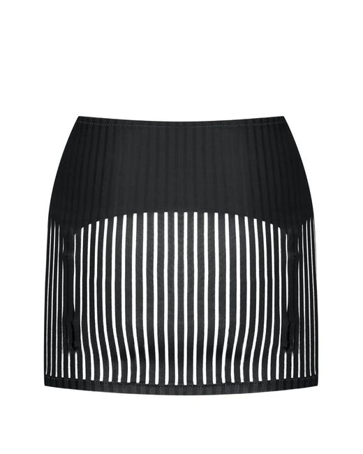 Maison Close Black Bandeau Striped Suspender Skirt