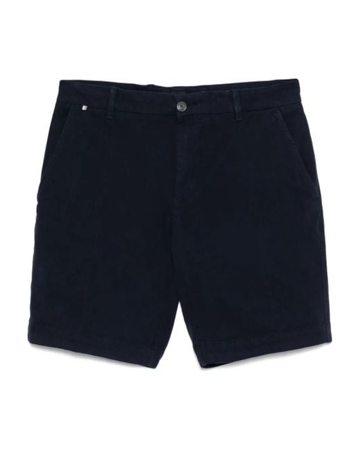 Boss Blue Logo-Patch Bermuda Shorts for men
