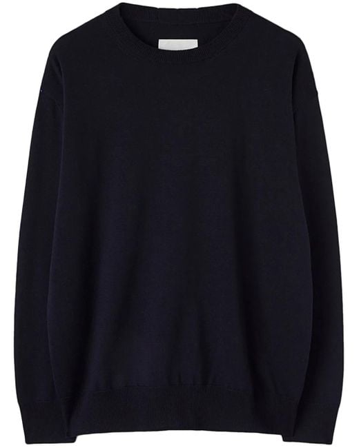 Jil Sander Blue Crew-Neck Wool Jumper