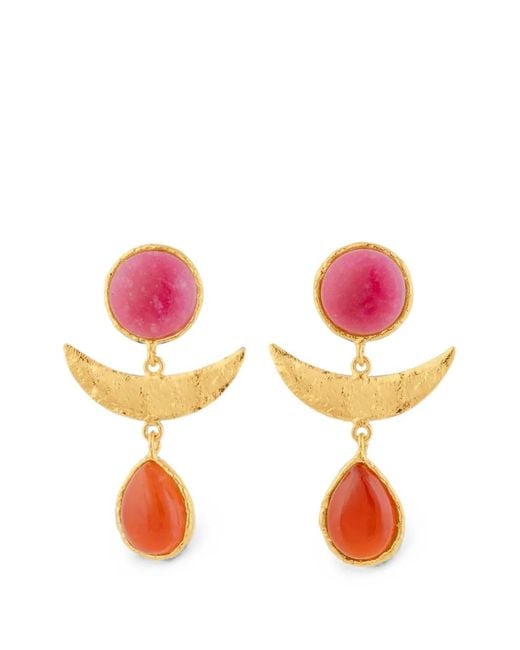 Sylvia Toledano Pink Jasper And Carnelian Earrings