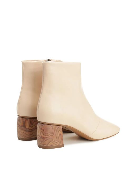 Forte Forte Natural Leather Wood-Heel Boots