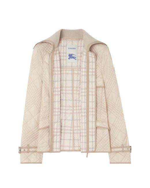 Burberry Natural Micro Check-Stitch Nylon Abbeydale Jacket