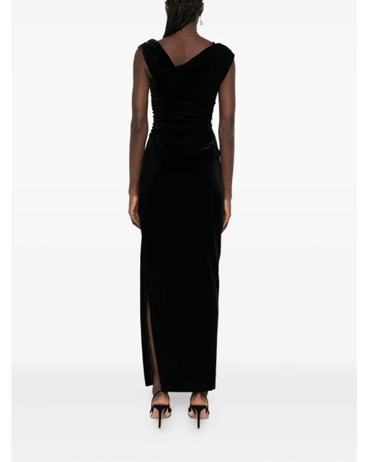 Sir Black Ettore Draped Velvet Dress