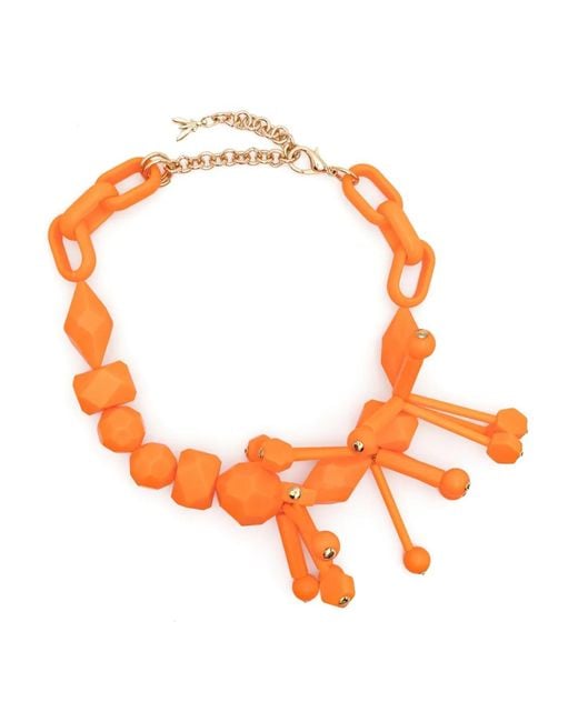 Patrizia Pepe Orange Techno Pop Fly-Charm Necklace