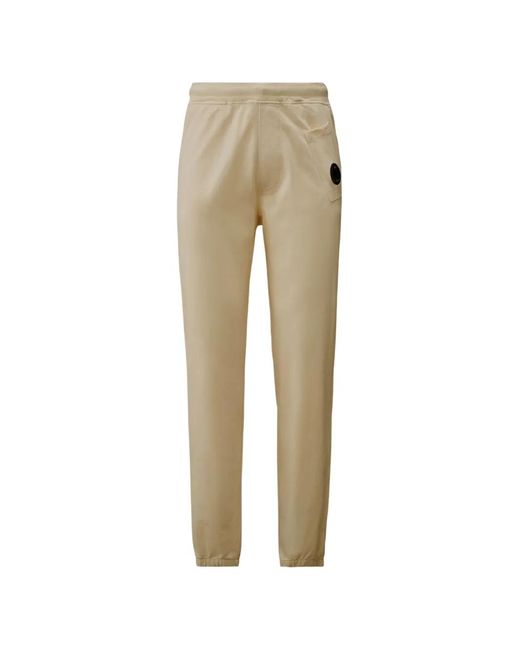 C P Company Natural Pantalon De Jogging À Détail De Logo for men