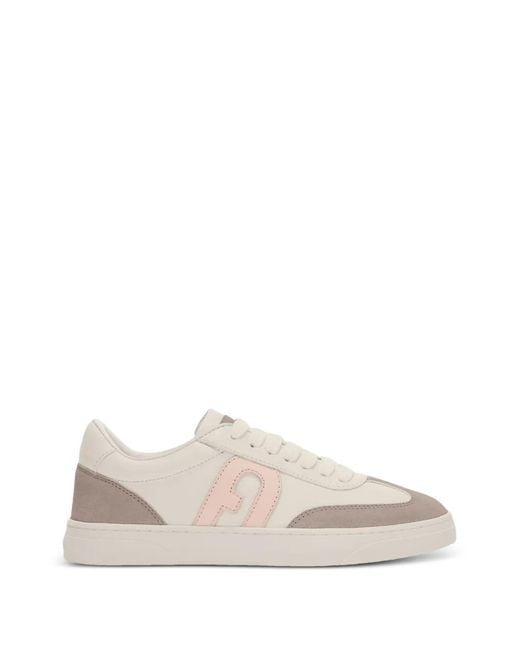 Furla White Step Logo-Detail Sneakers