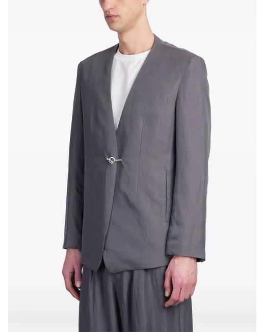 Attachment Gray Linen-Blend Blazer for men