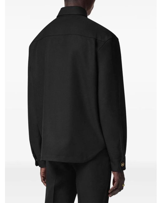 Versace Black Cavalry Wool Overshirt for men