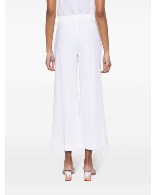 Moschino White Wide-leg Cropped Trousers