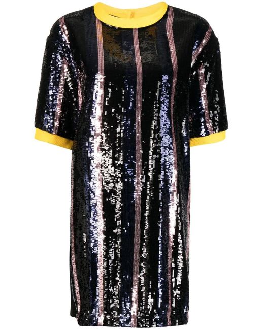 Plan C Black T-Shirt Mit Pailletten