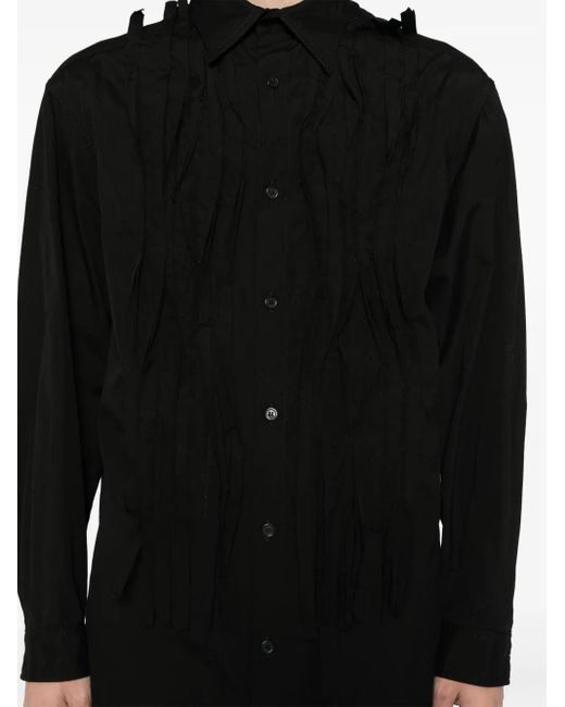 Yohji Yamamoto Black Pintuck-Detailed Shirt for men