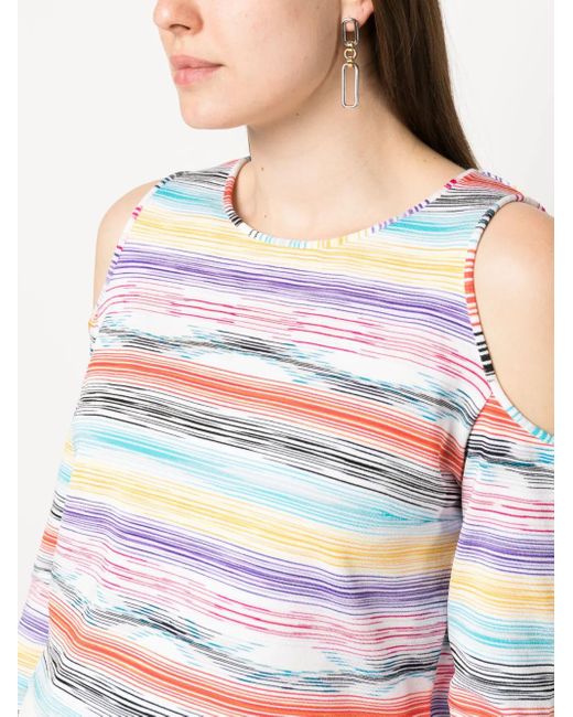 Missoni White Stripe-Print Knitted Top