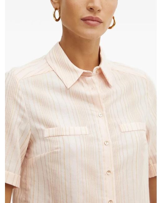 Fracomina Natural Striped Buttoned Shirt