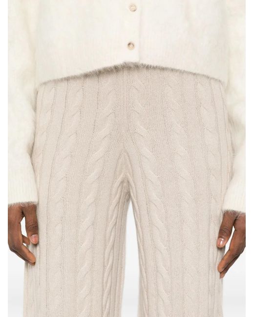 Soft Goat White Cable Knit Pant Wide Leg