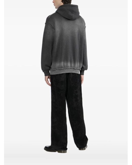Izzue Black Rsvd-Embroidered Hoodie for men
