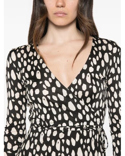 Patrizia Pepe White Printed Wrap Mini Dress