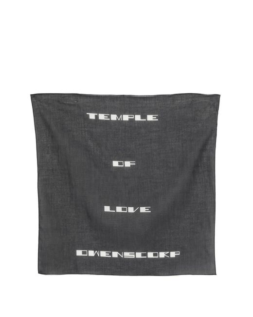 Rick Owens Black Printed Bandana for men