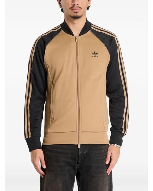 Adidas Black Adicolor Classics Three-Stripe Zip Sweatshirt for men