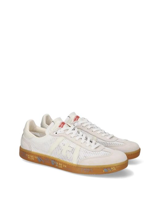 Premiata White Bonnie Lace-Up Sneakers for men