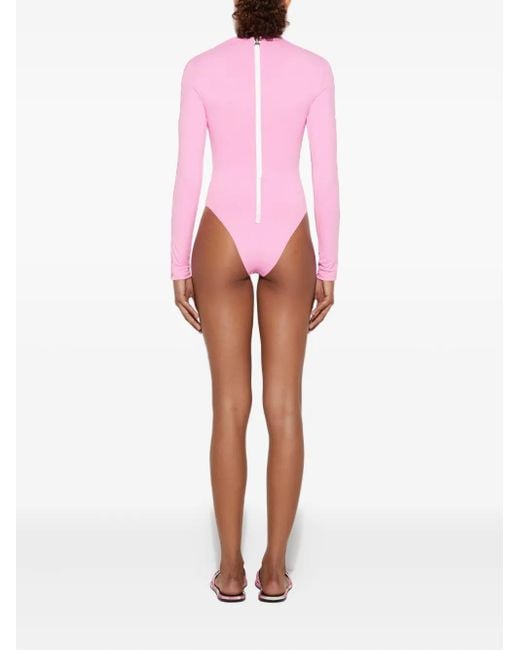 Costume Intero A Maniche Lunghe di Emilio Pucci in Pink
