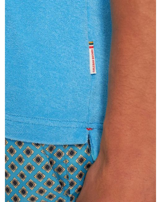 Orlebar Brown Blue Terry Polo Shirt for men