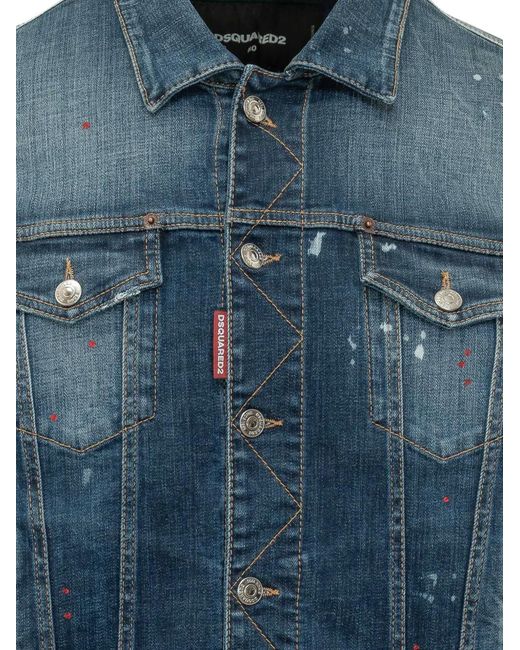 DSquared² Blue Buttoned Denim Jacket for men