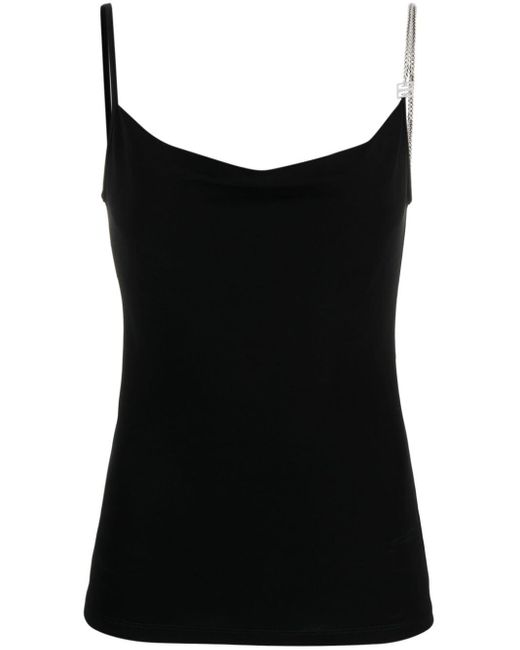 Givenchy Black 4g Plaque-detailed Spaghetti Tank Top