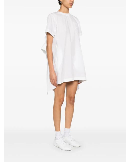 ワンピース SACAI POPELINE MINI DRESS Sacai Poplin Mini Dress in White | Lyst