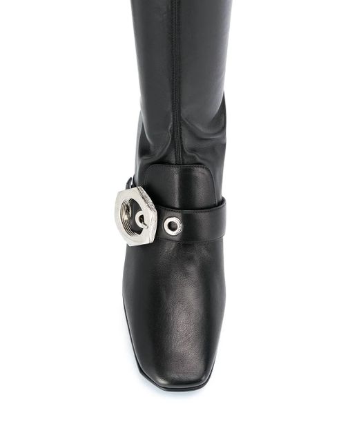 Off-White c/o Virgil Abloh Black Buckle-Detail Over-The-Knee Boots