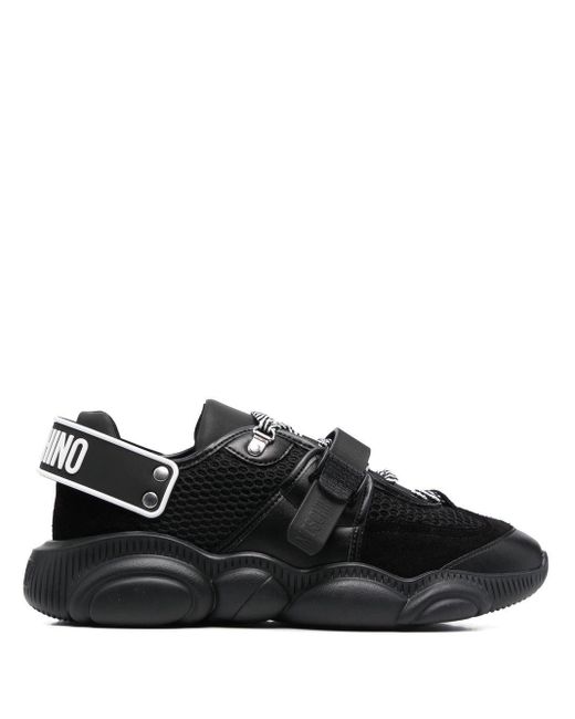 Moschino Leather Bubble Teddy Knitted Upper Sneakers in Black for Men ...