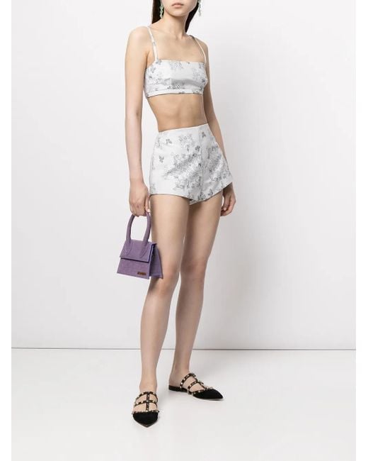 Macgraw White Abbey Printed Crop Top