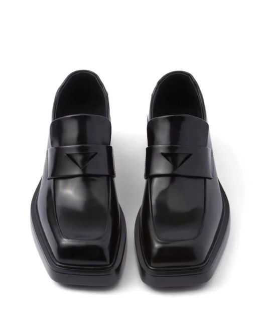 Prada Loafers Met Patch in het Black