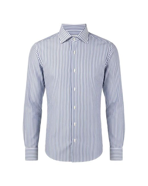 Tombolini Blue Vertical-Stripe Shirt for men