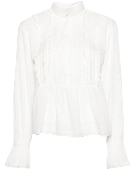 Zadig & Voltaire White Ruffle-detail Cotton Shirt