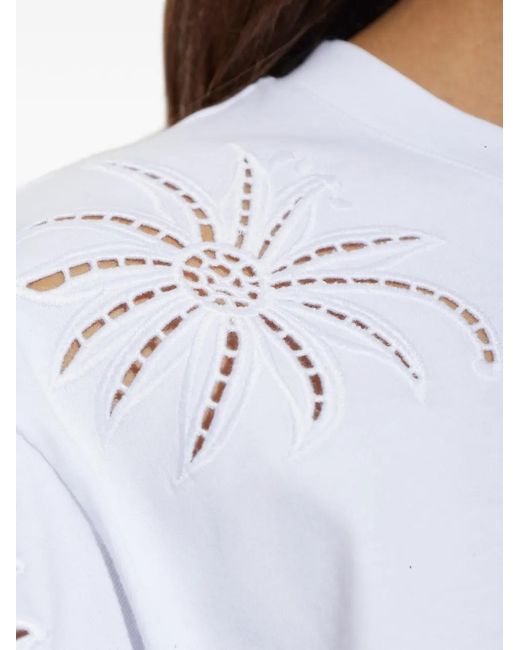 Rag & Bone White Openwork-Trim T-Shirt
