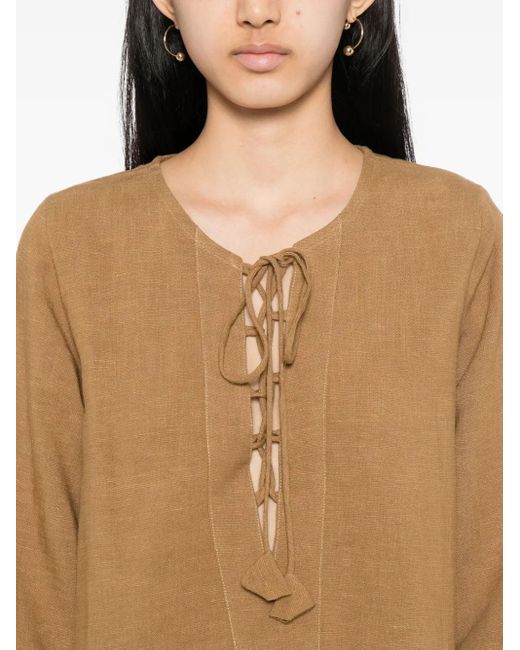 Robe Longue À Détail Noué Bambah en coloris Natural