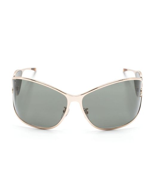 Blumarine Gray Wraparound-frame Sunglasses