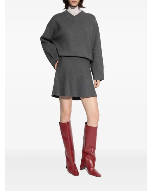 Samsøe & Samsøe Gray Salula Ribbed Skirt