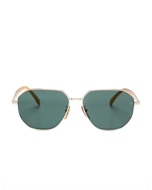 David Beckham Green Db1132 Geometric-Frame Sunglasses for men